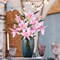 Lily Artificial Flowers Bouquet 30” Long Stems Dozen Blooming Silk Flower Heads, Wedding Decoration Indoor Office DIY Home Decor, 3pcs